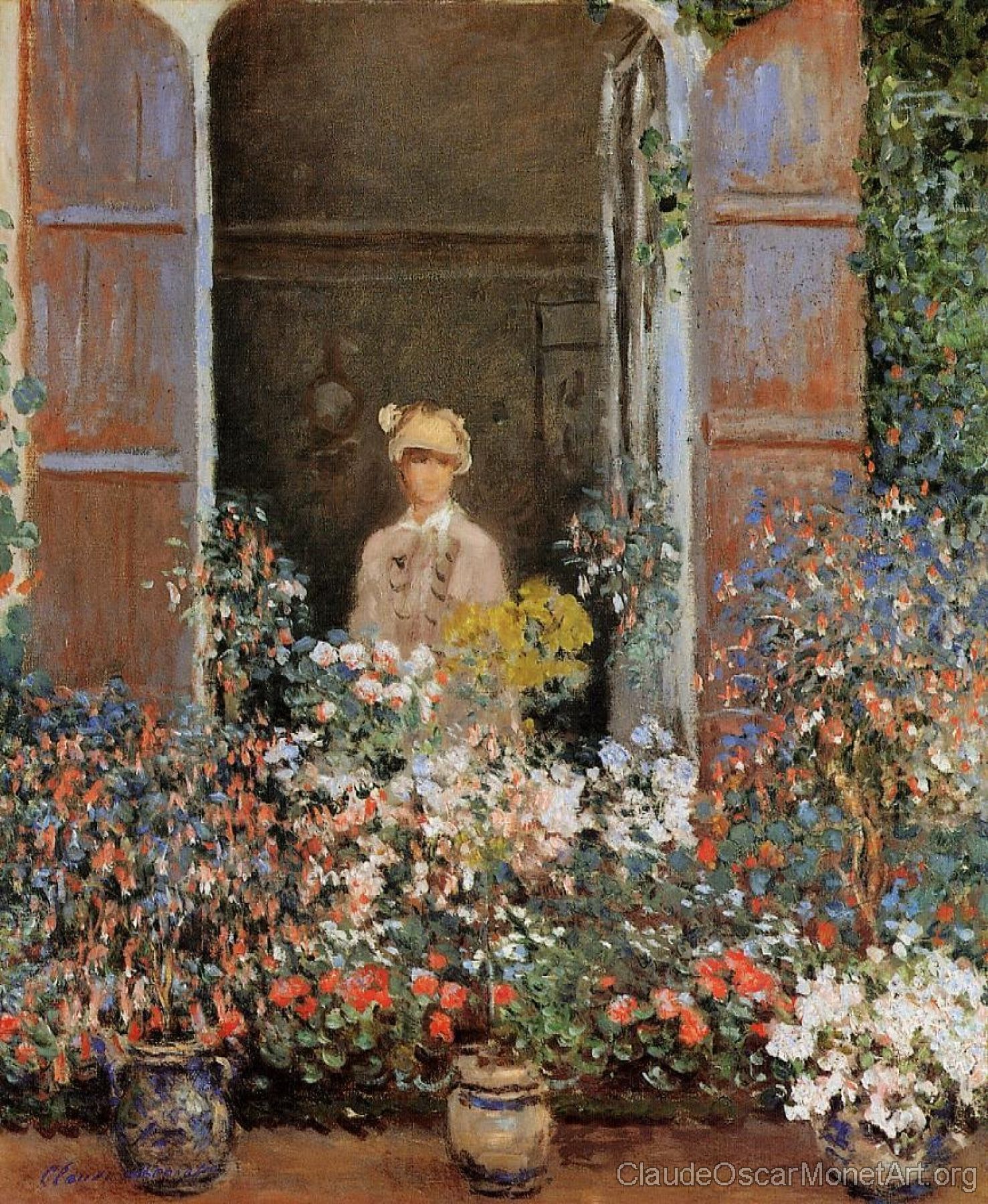 Camille Monet at the Window, Argentuil